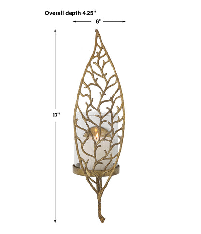 Uttermost Woodland Treasure Gold Candle Sconce 04334