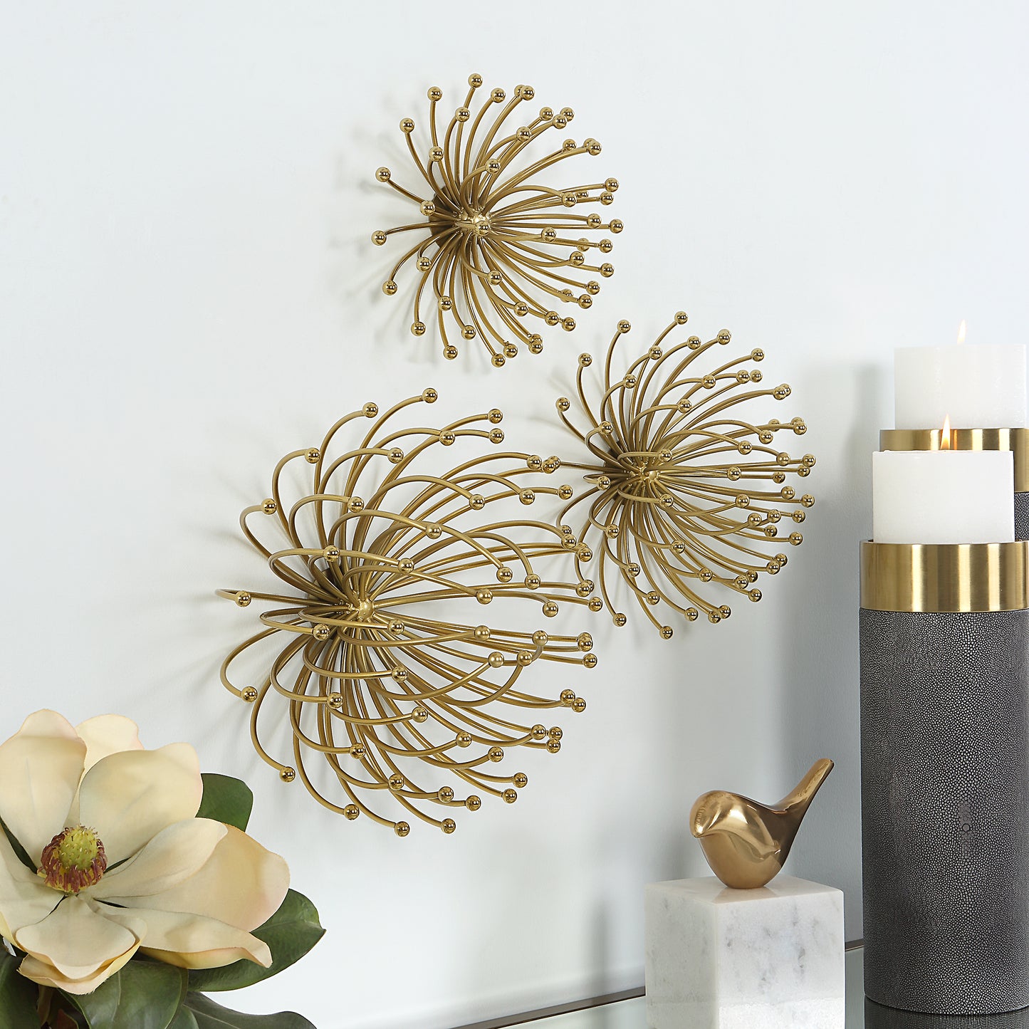 Uttermost Aga Gold Metal Wall Decor, S/3 04337