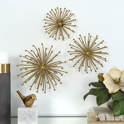 Uttermost Aga Gold Metal Wall Decor, S/3 04337