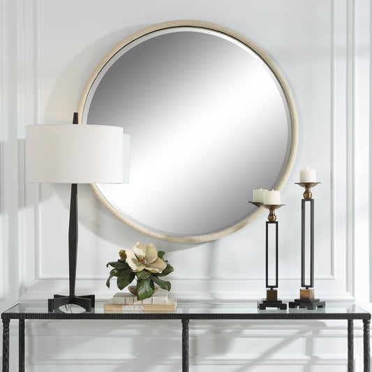 Uttermost Ranchero White Round Mirror 09908