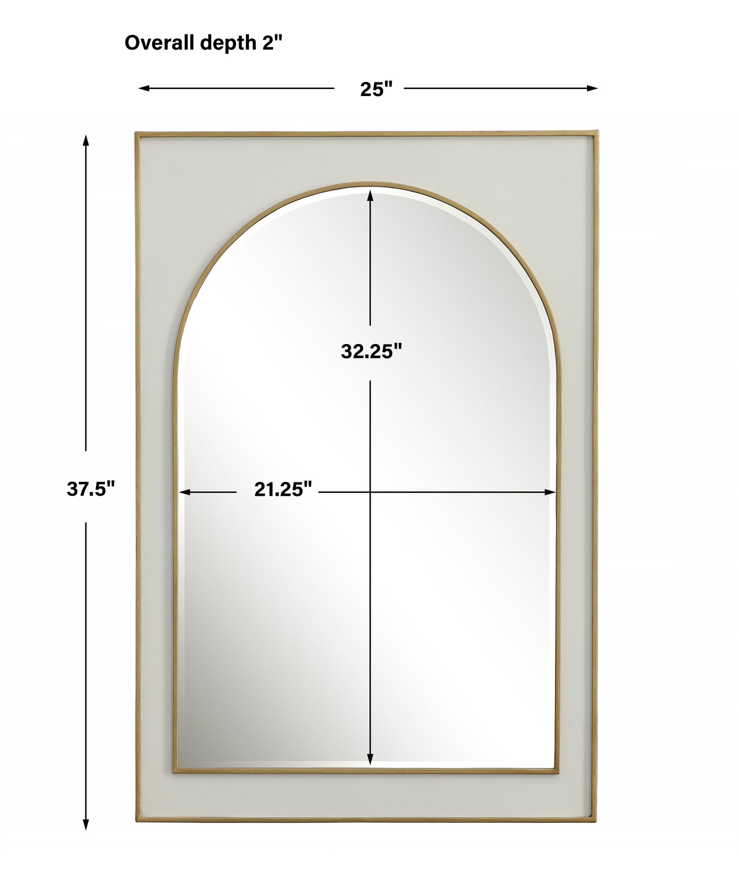 Uttermost Crisanta Gloss White Arch Mirror 09916