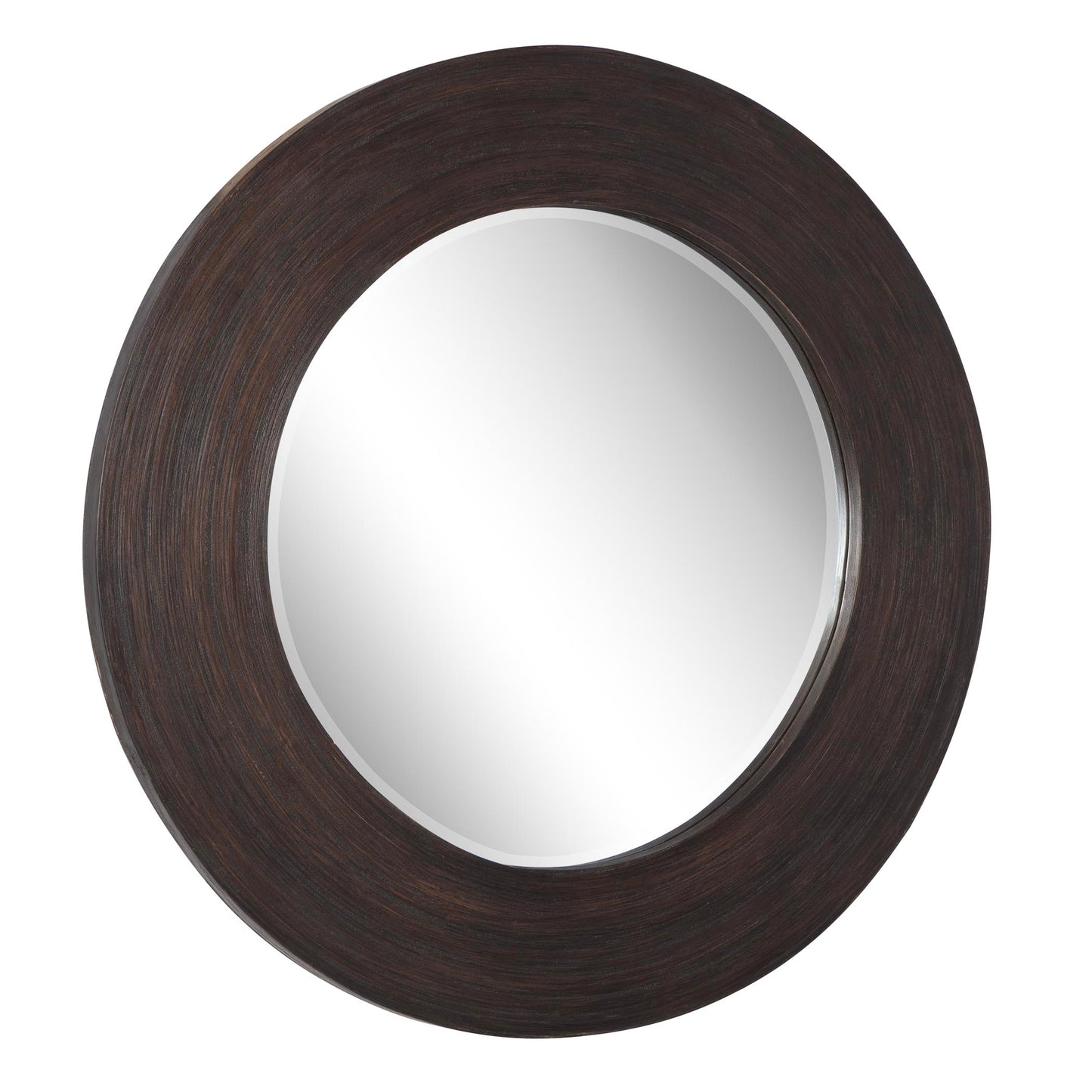 Uttermost Dutton Dark Walnut Round Mirror 08178