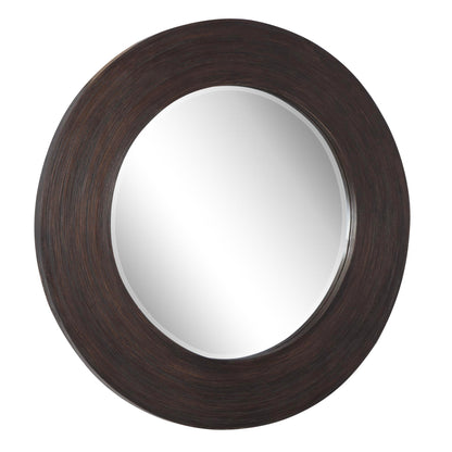 Uttermost Dutton Dark Walnut Round Mirror 08178