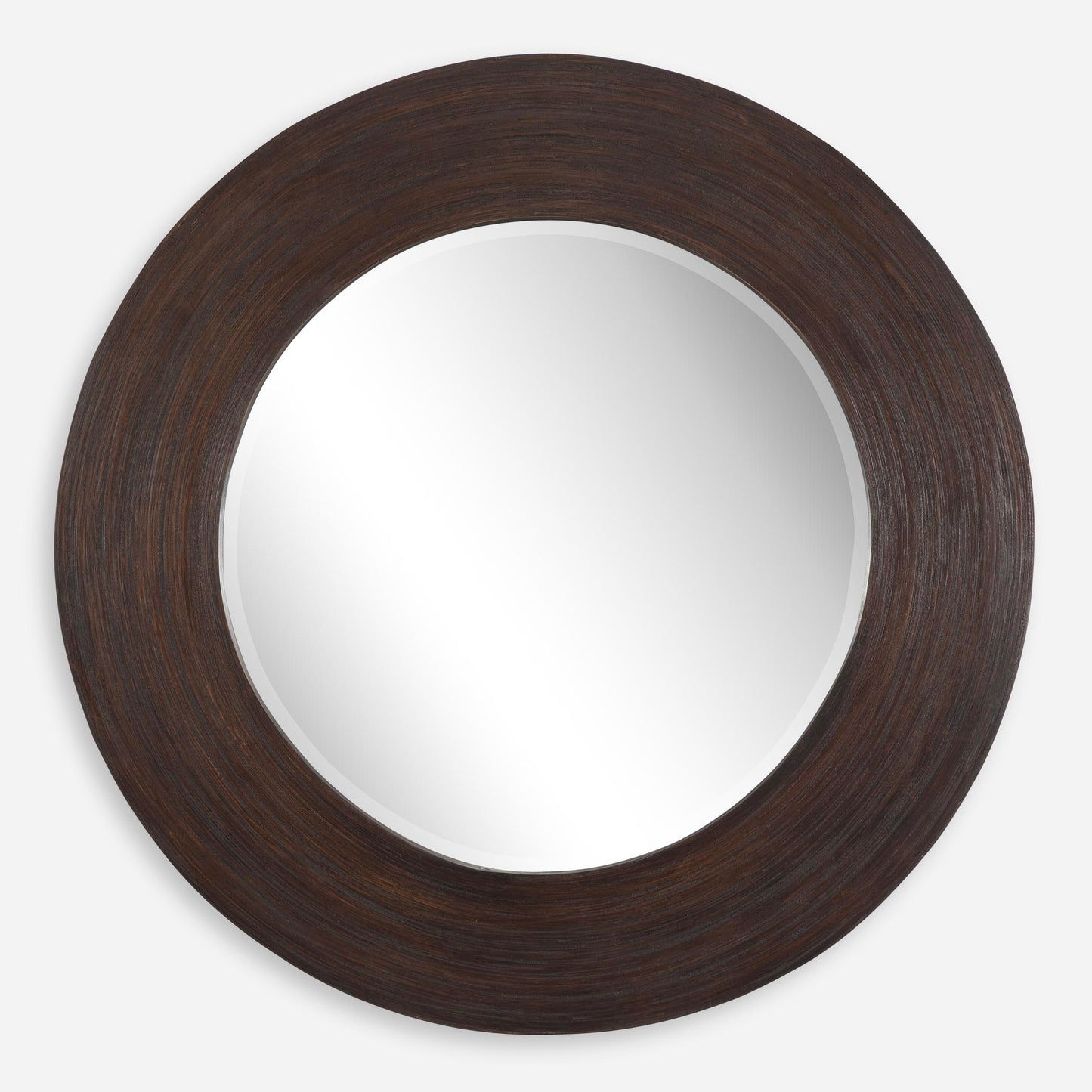 Uttermost Dutton Dark Walnut Round Mirror 08178