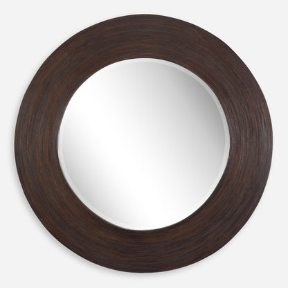 Uttermost Dutton Dark Walnut Round Mirror 08178