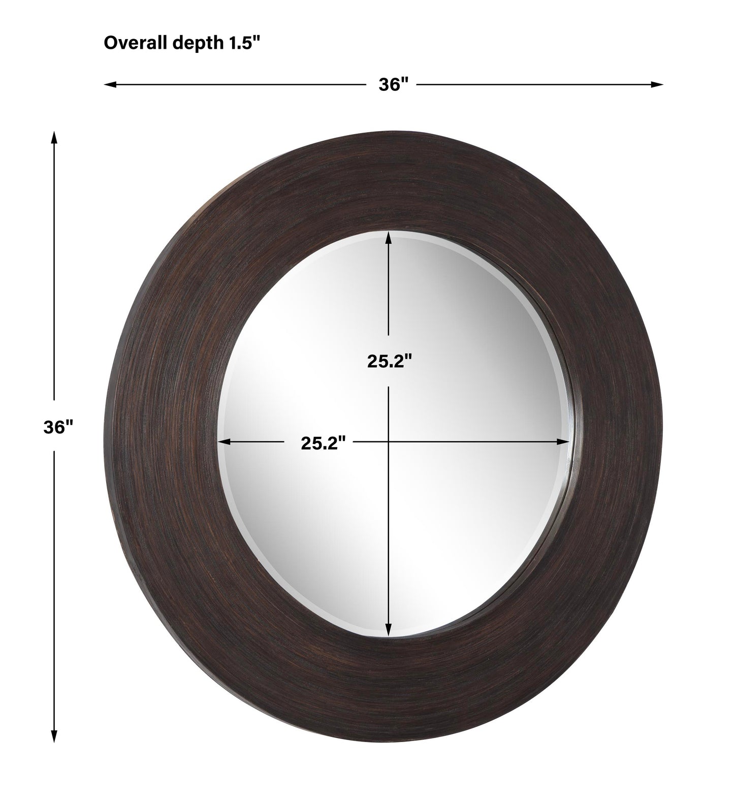 Uttermost Dutton Dark Walnut Round Mirror 08178