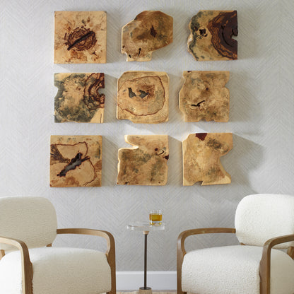 Uttermost Bahati Wood Wall Décor In Natural, S/9 04360