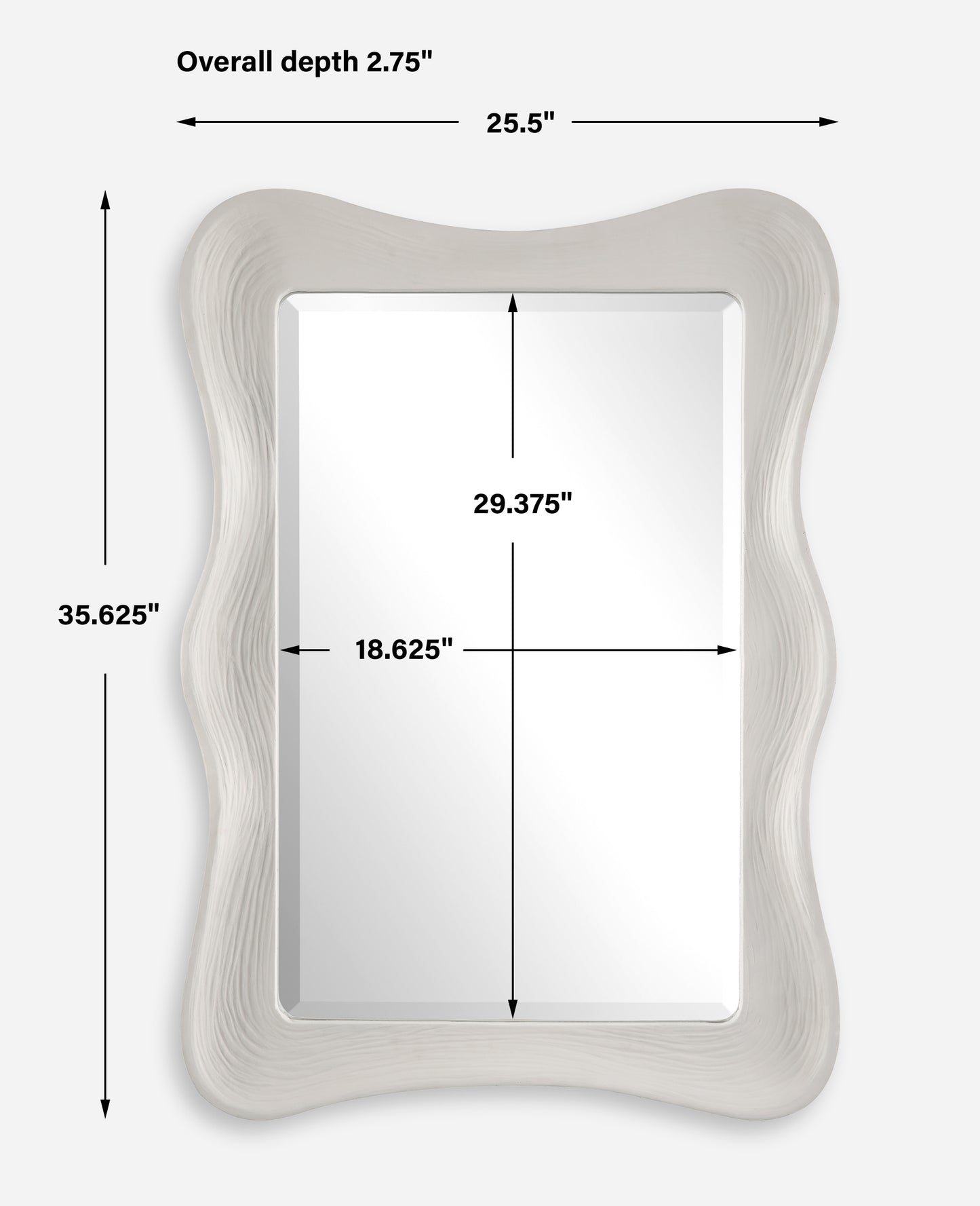 Uttermost Whitehaven Wavy Rectangle Mirror 09954