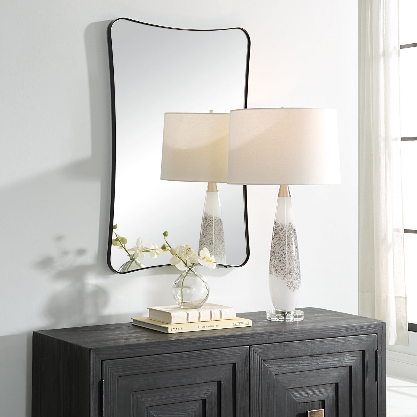 Uttermost Loudon Black Vanity Mirror 09965