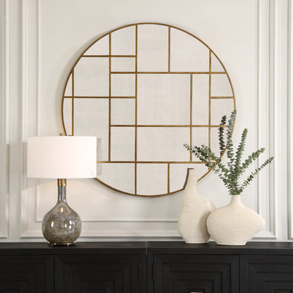 Uttermost Geometric Round Mirror 09969