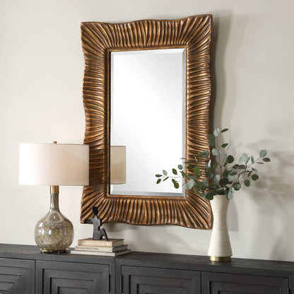 Uttermost Emerson Scalloped Antique Gold Mirror 09971