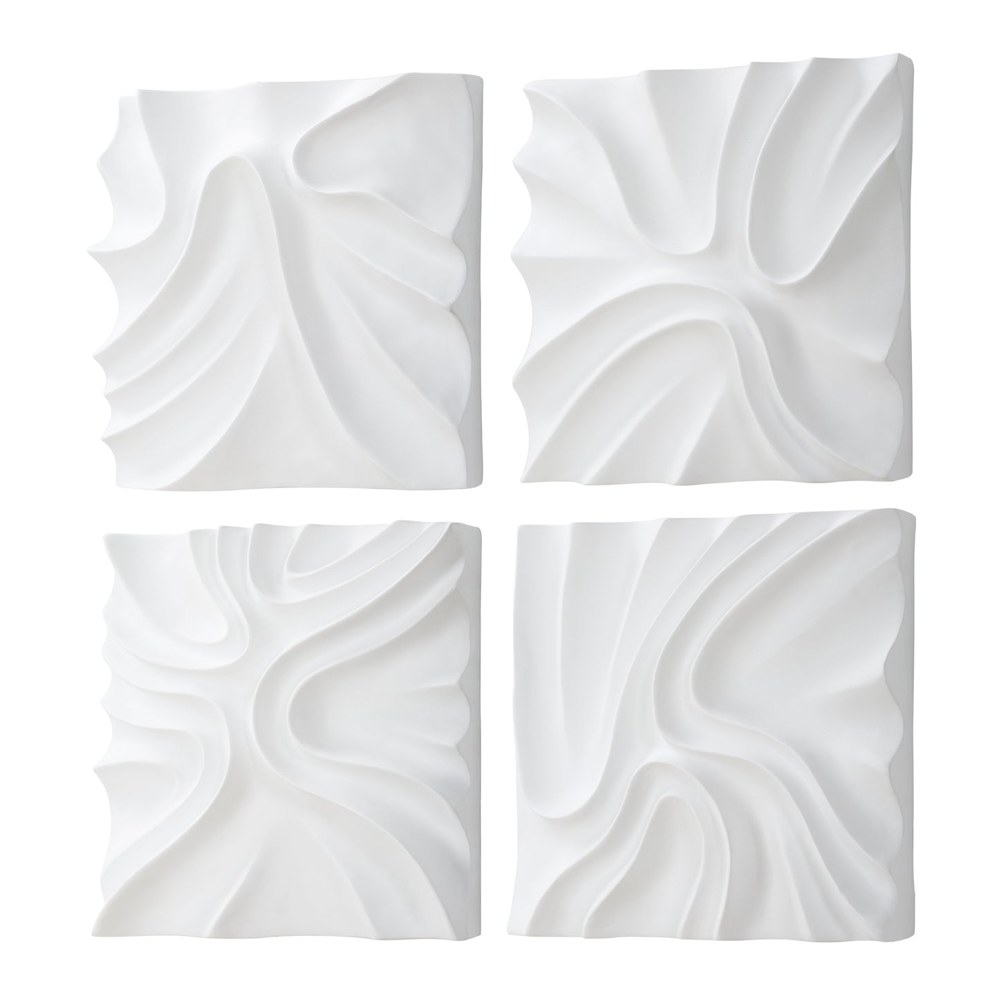 Uttermost Snowdrift Scultped White Wall Decor, S/4 04368