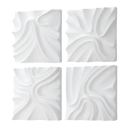 Uttermost Snowdrift Scultped White Wall Decor, S/4 04368