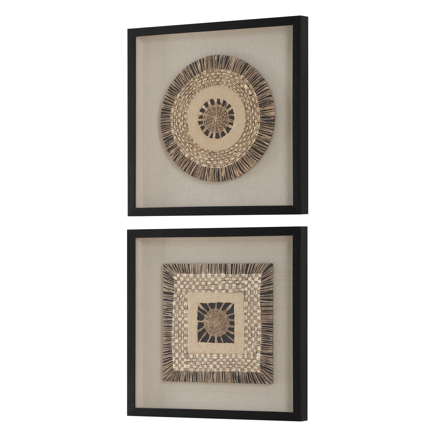 Uttermost Intertwine Knit Paper Shadow Box, S/2 04367