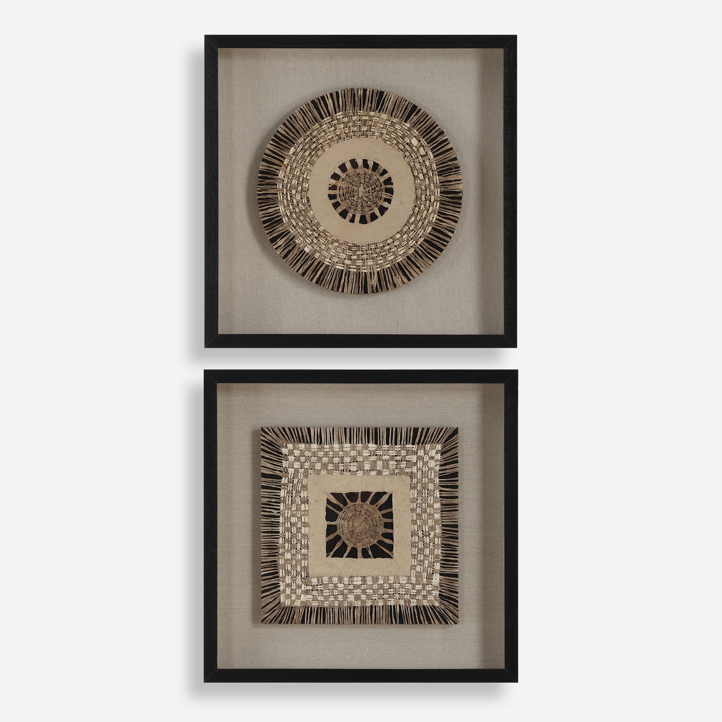 Uttermost Intertwine Knit Paper Shadow Box, S/2 04367