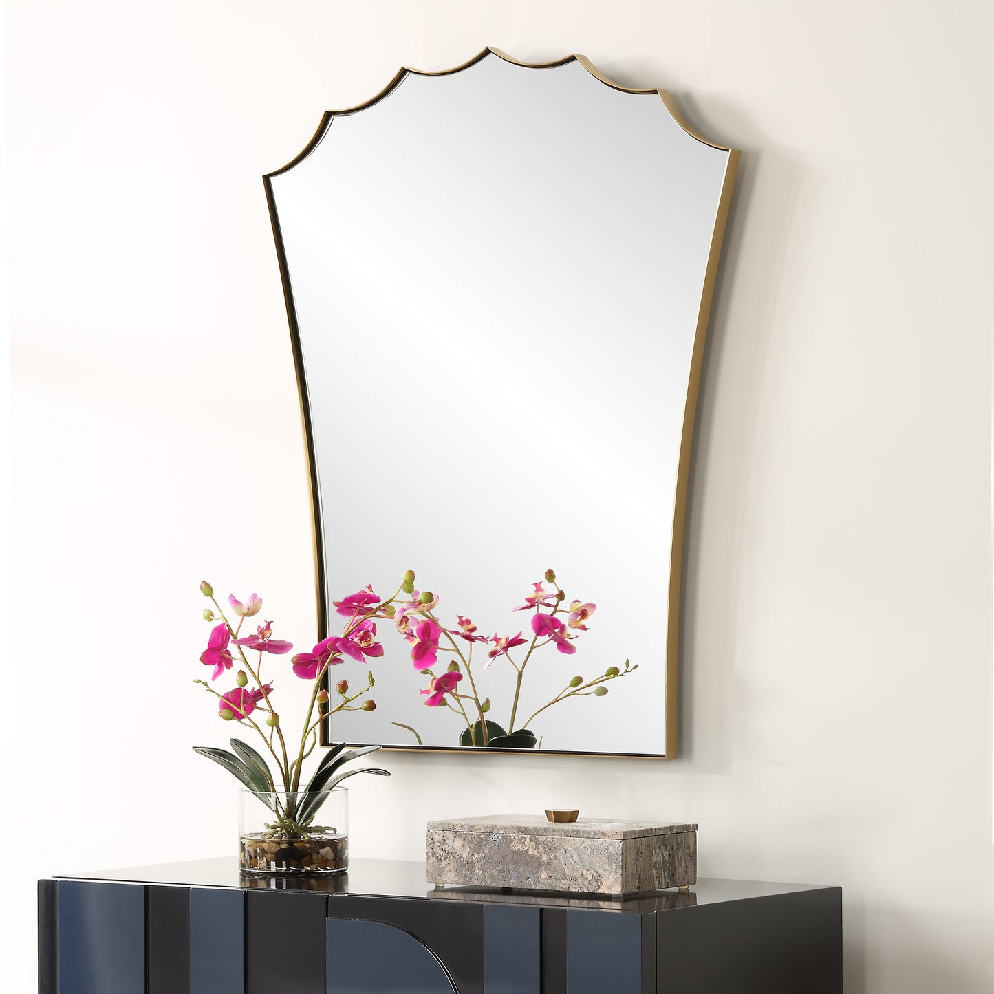 Uttermost Monarch Scalloped Arched Vanity Mirror 09972