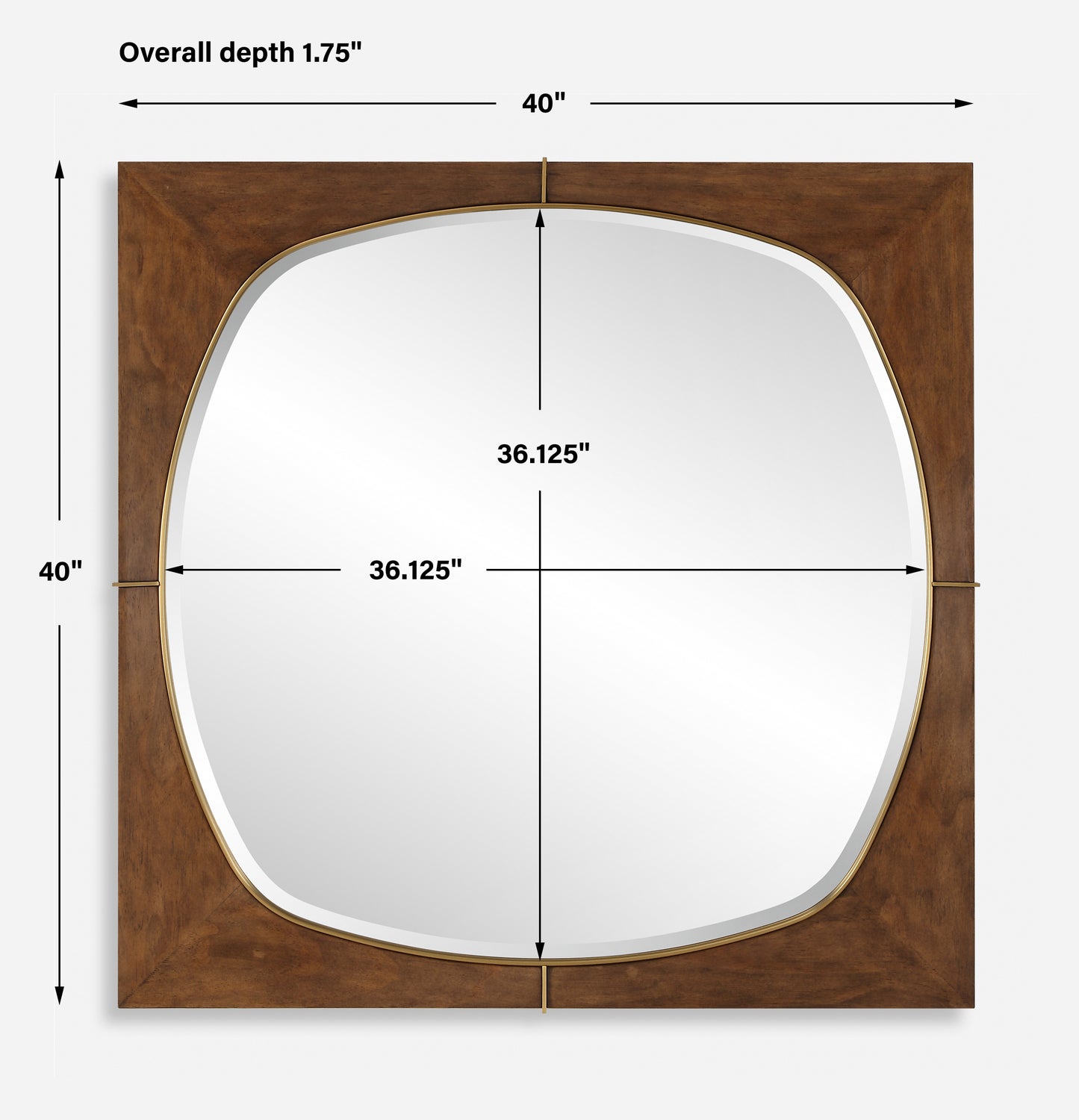 Uttermost Garonne Square Walnut Mirror 09973