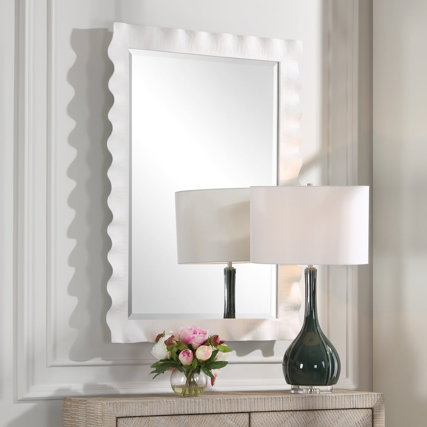 Uttermost Haya White Scalloped Mirror 09981