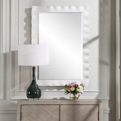 Uttermost Haya White Scalloped Mirror 09981