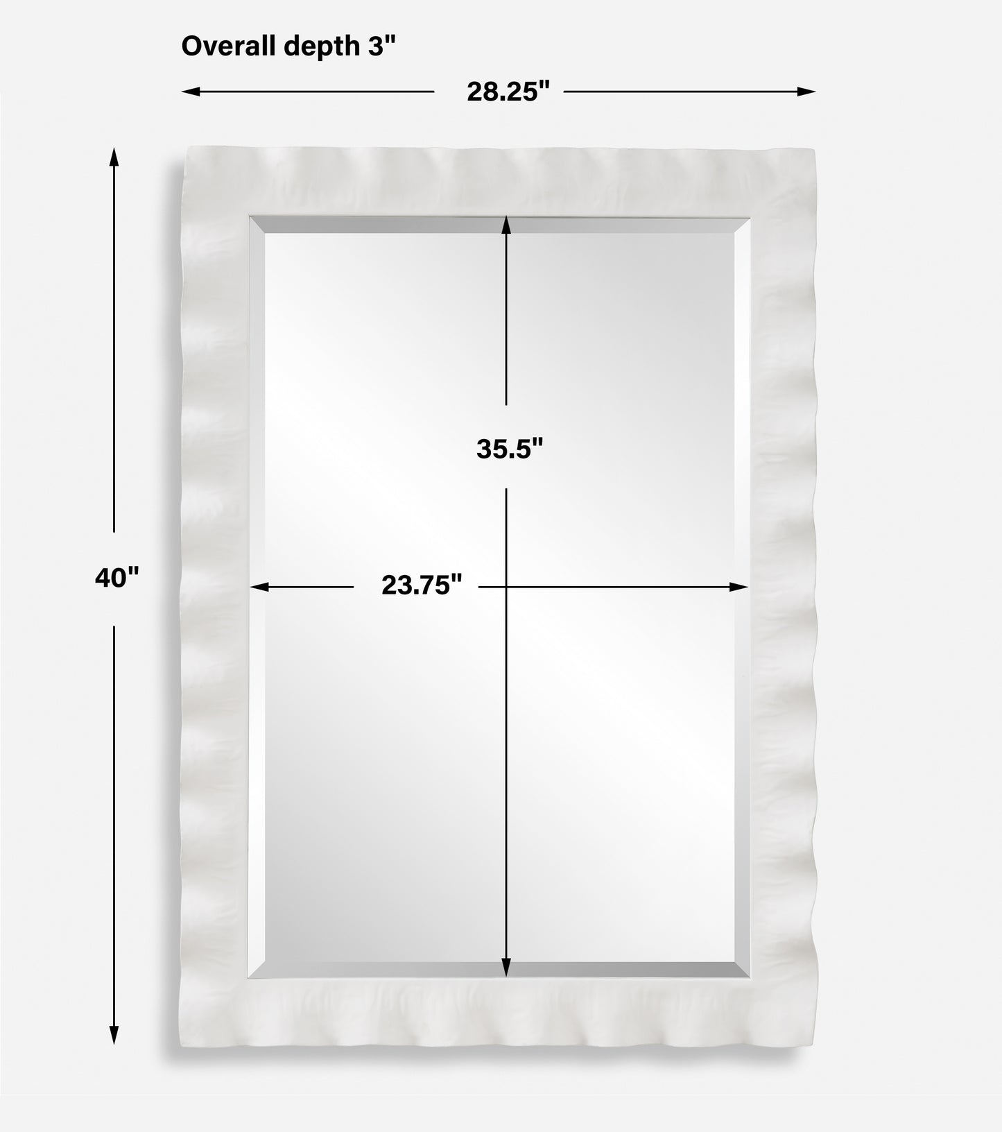 Uttermost Haya White Scalloped Mirror 09981