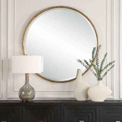 Uttermost Sutton Aged Gold Round Mirror 09989