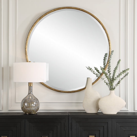 Uttermost Sutton Aged Gold Round Mirror 09989