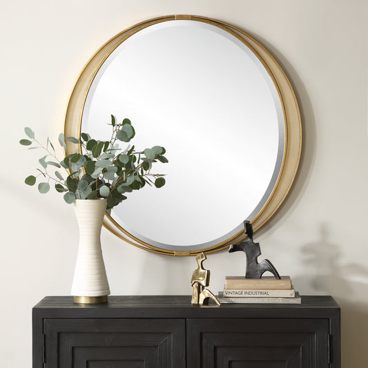 Uttermost Rhodes Gold Round Mirror 09991