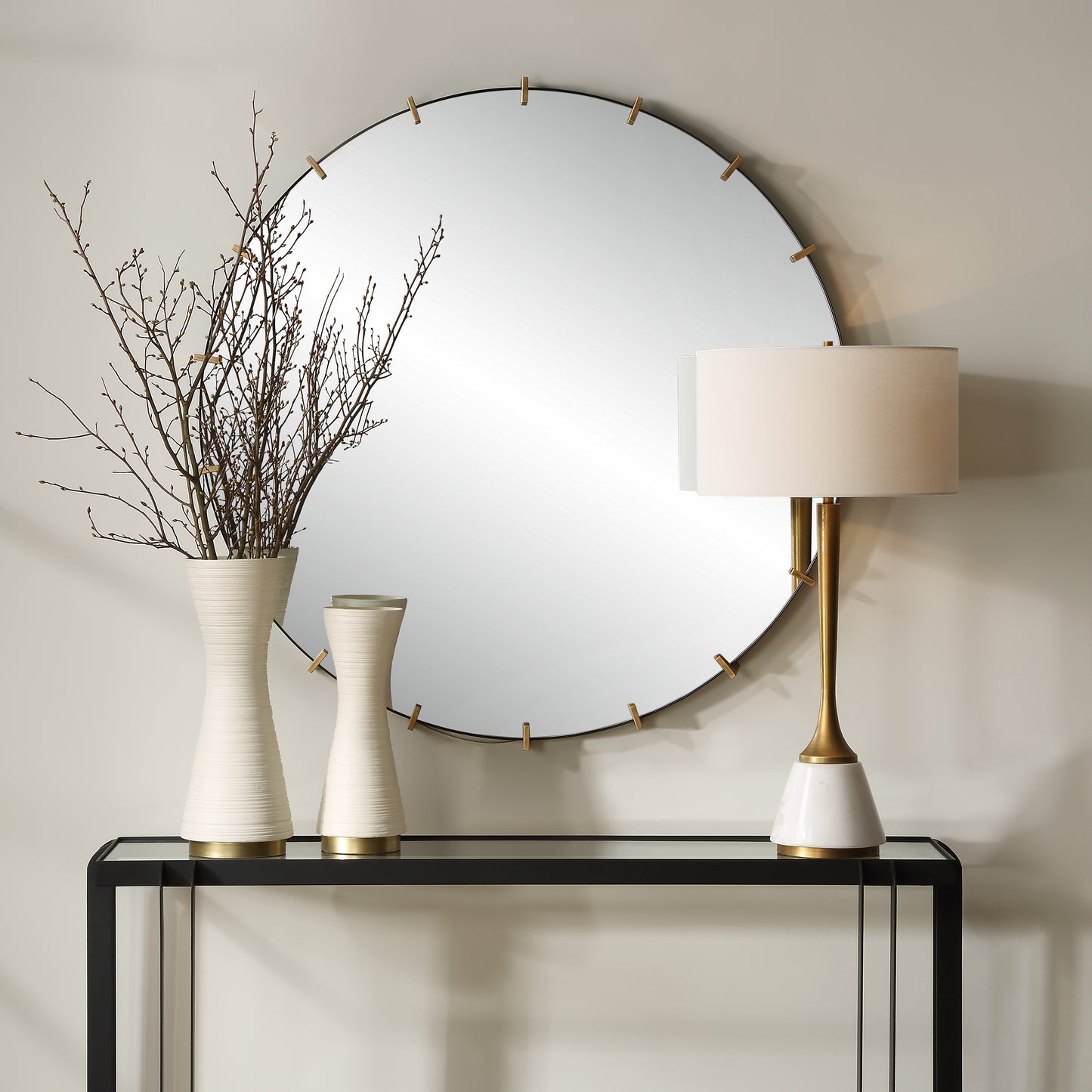 Uttermost Pali Industrial Round Mirror 09994