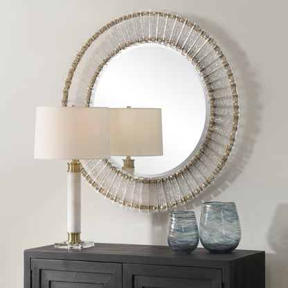 Uttermost Denali Textured Glass Round Mirror 09997