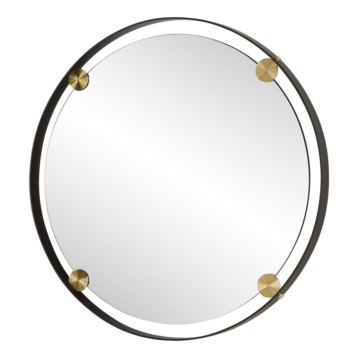 Uttermost Radius Round Bronze Iron Mirror 09983