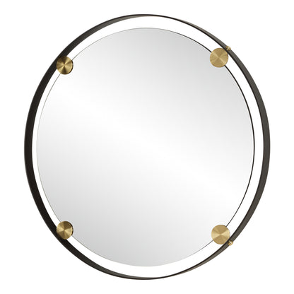 Uttermost Radius Round Bronze Iron Mirror 09983