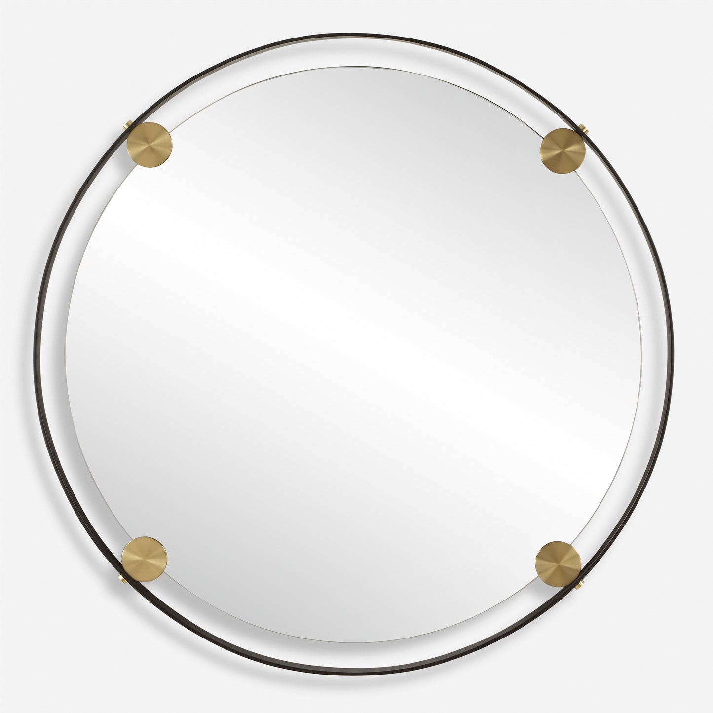 Uttermost Radius Round Bronze Iron Mirror 09983