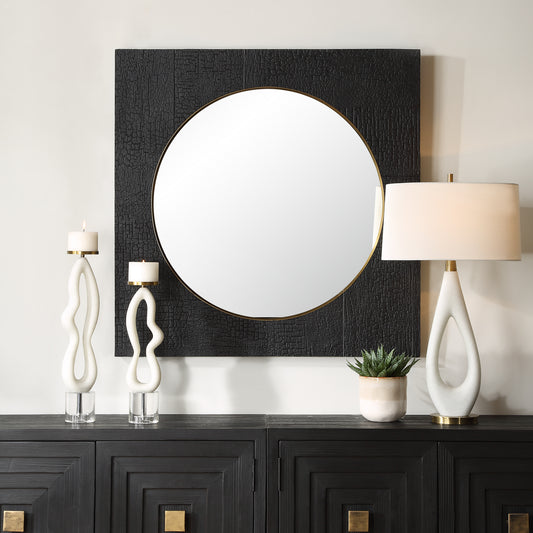 Uttermost Ember Black Square Mirror 09984