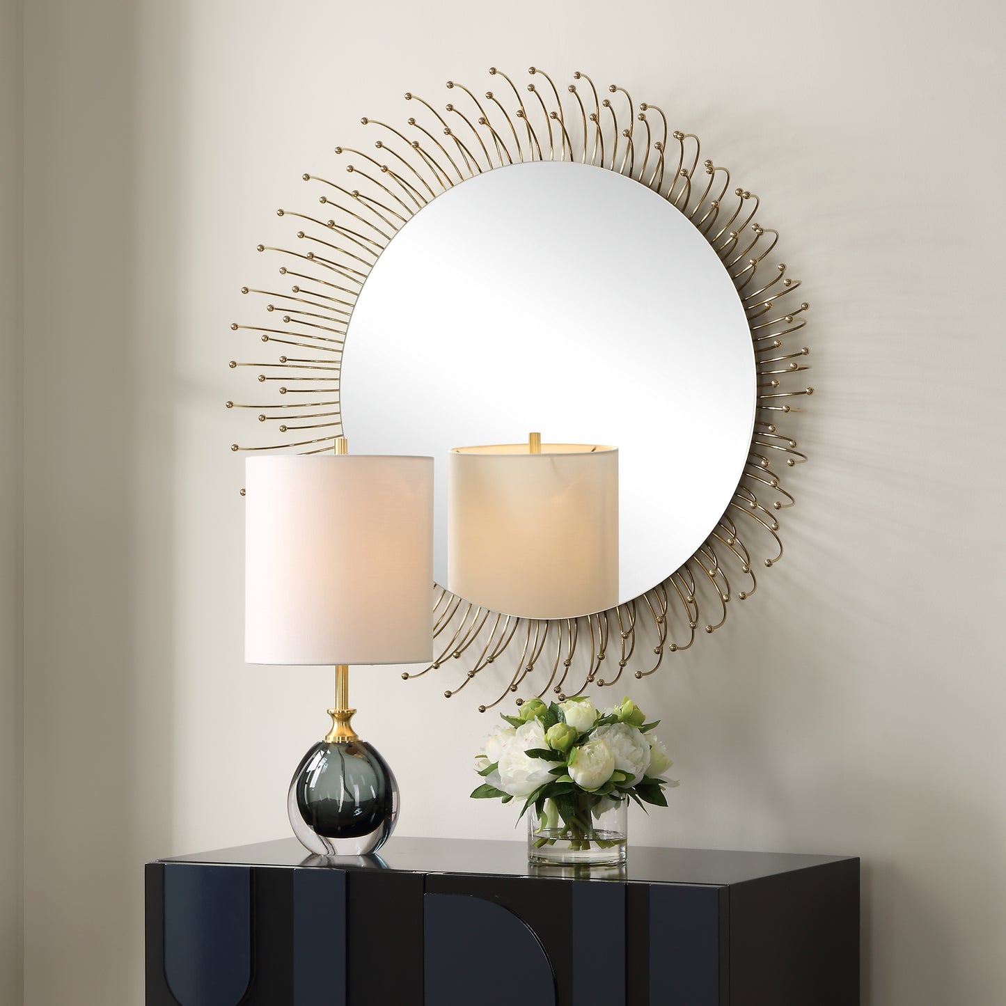 Uttermost Aga Round Gold Mirror 09985