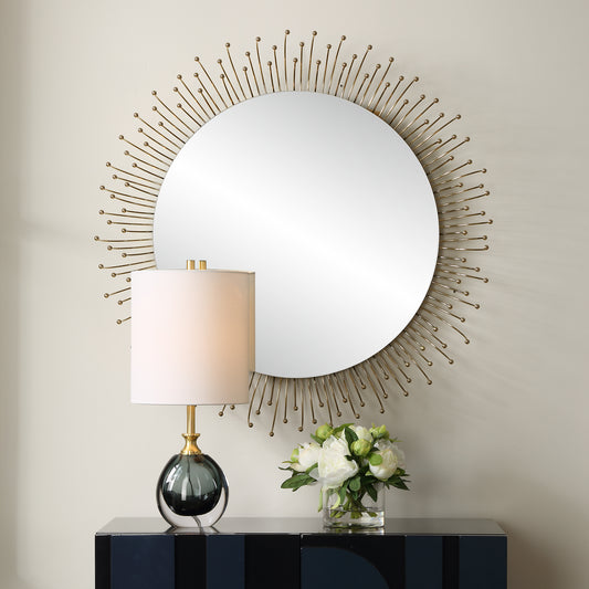 Uttermost Aga Round Gold Mirror 09985