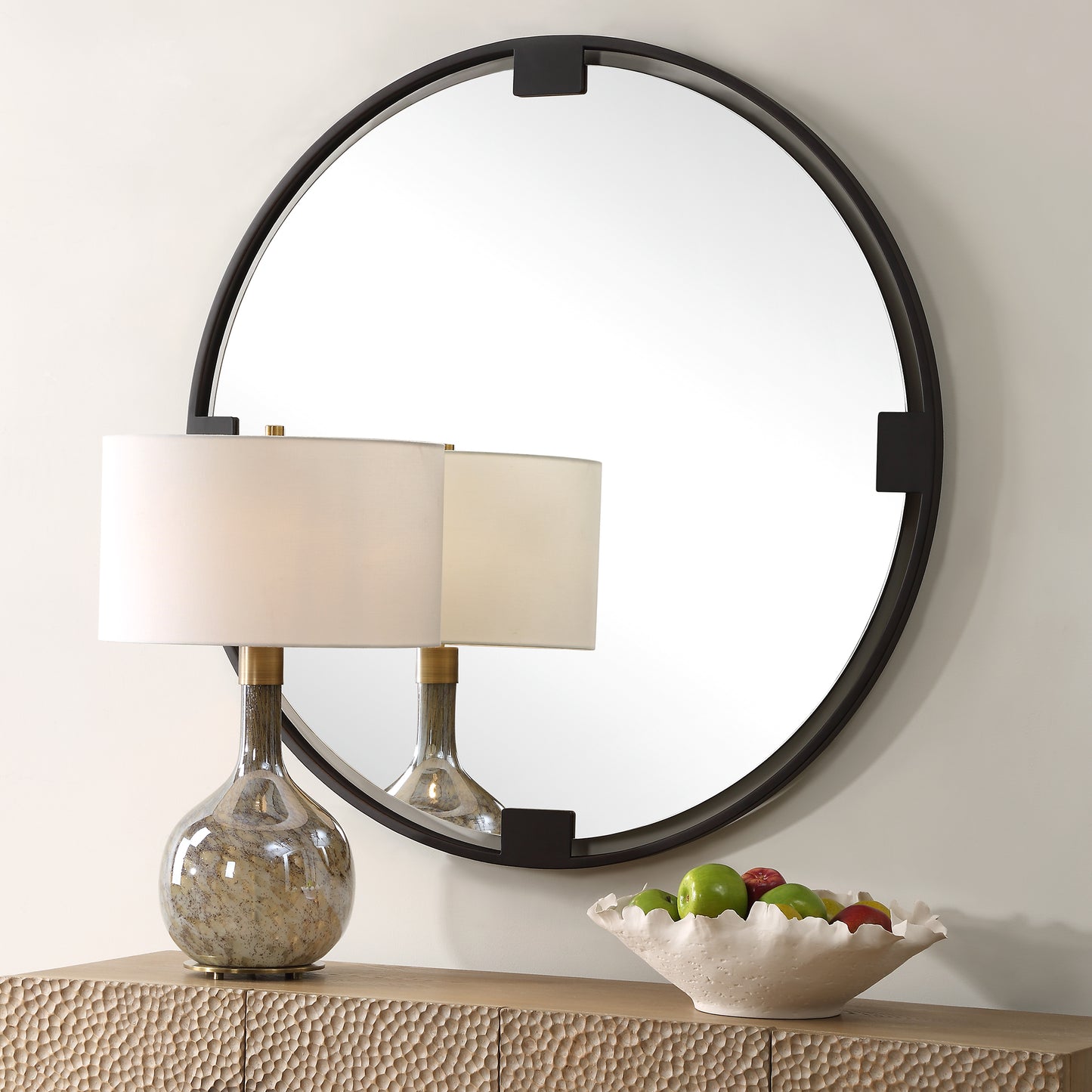 Uttermost Cornelia Black Round Mirror 09986