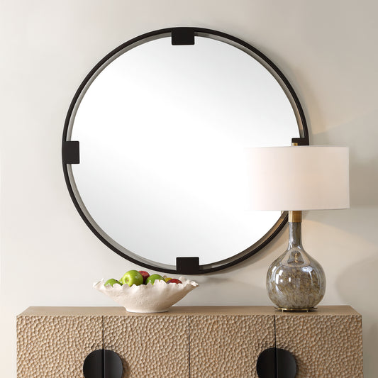 Uttermost Cornelia Black Round Mirror 09986