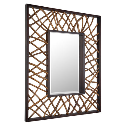 Uttermost Teak Maze Rectangle Mirror 08184