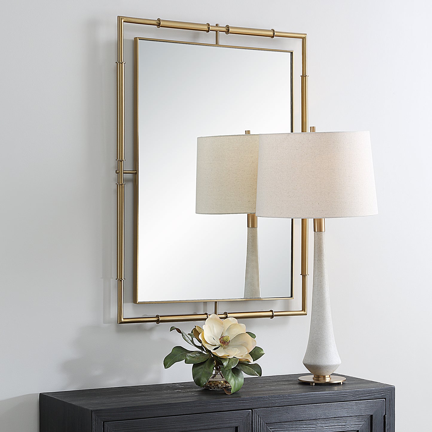 Uttermost It's All Connected Rectangle Brass Mirror 08188