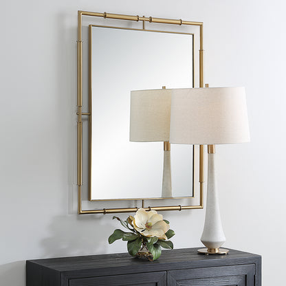 Uttermost It's All Connected Rectangle Brass Mirror 08188