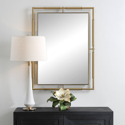 Uttermost It's All Connected Rectangle Brass Mirror 08188