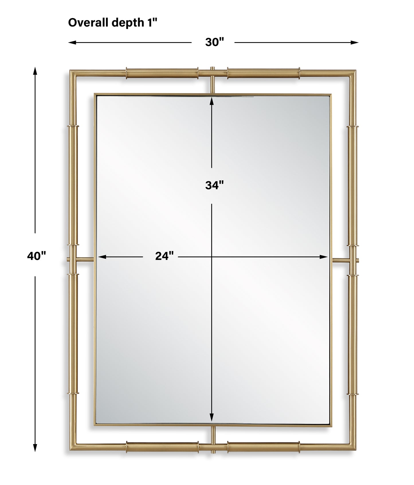 Uttermost It's All Connected Rectangle Brass Mirror 08188