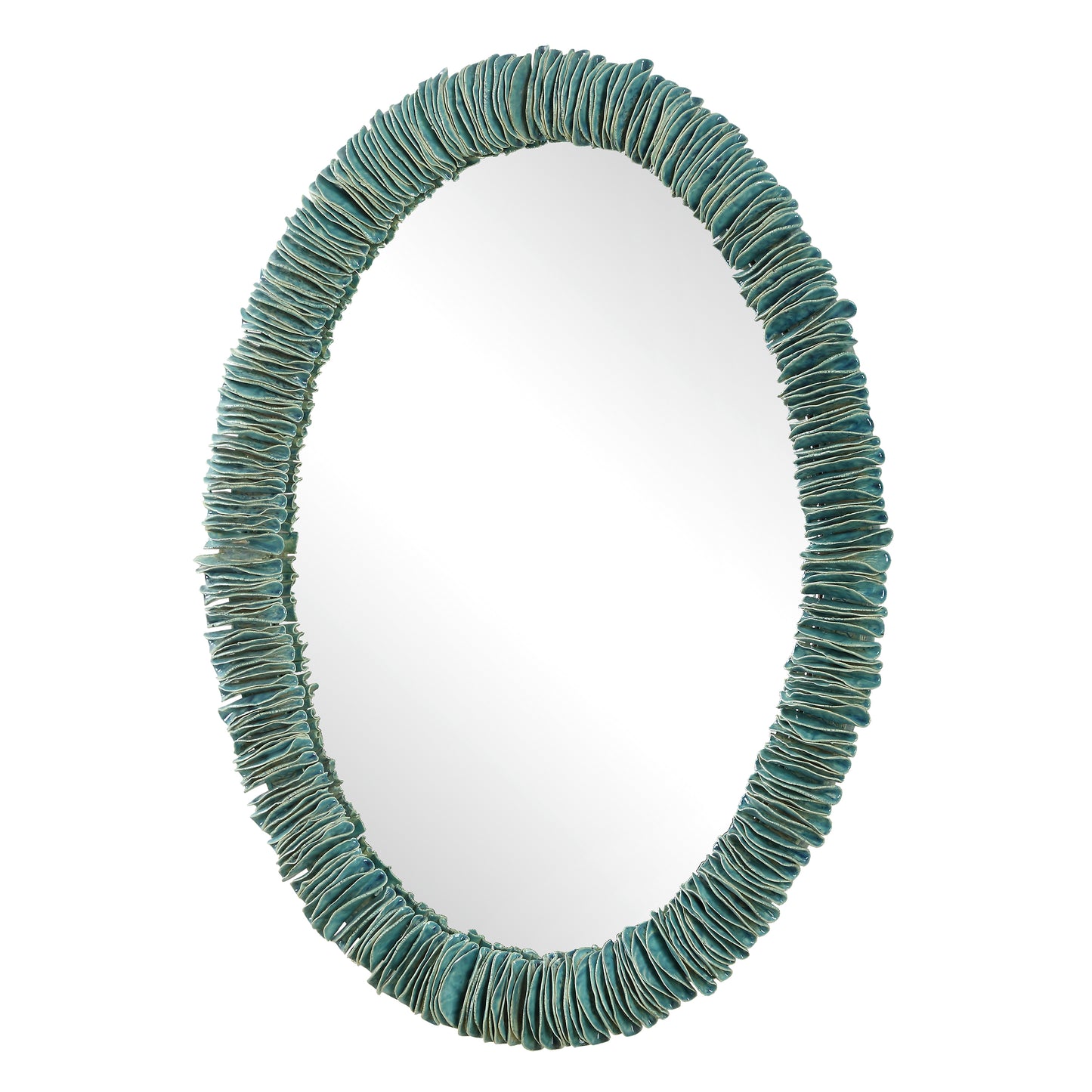 Uttermost Bonaire Teal Blue Oval Mirror 08183