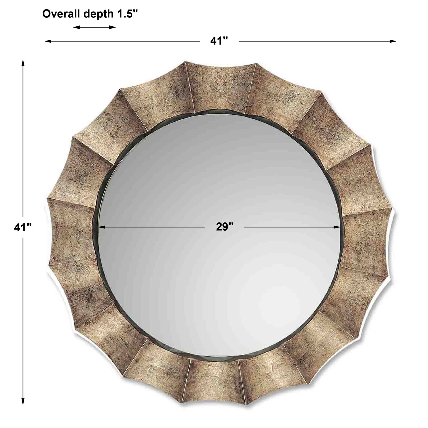 Uttermost Gotham U Antique Silver Mirror 06048 P