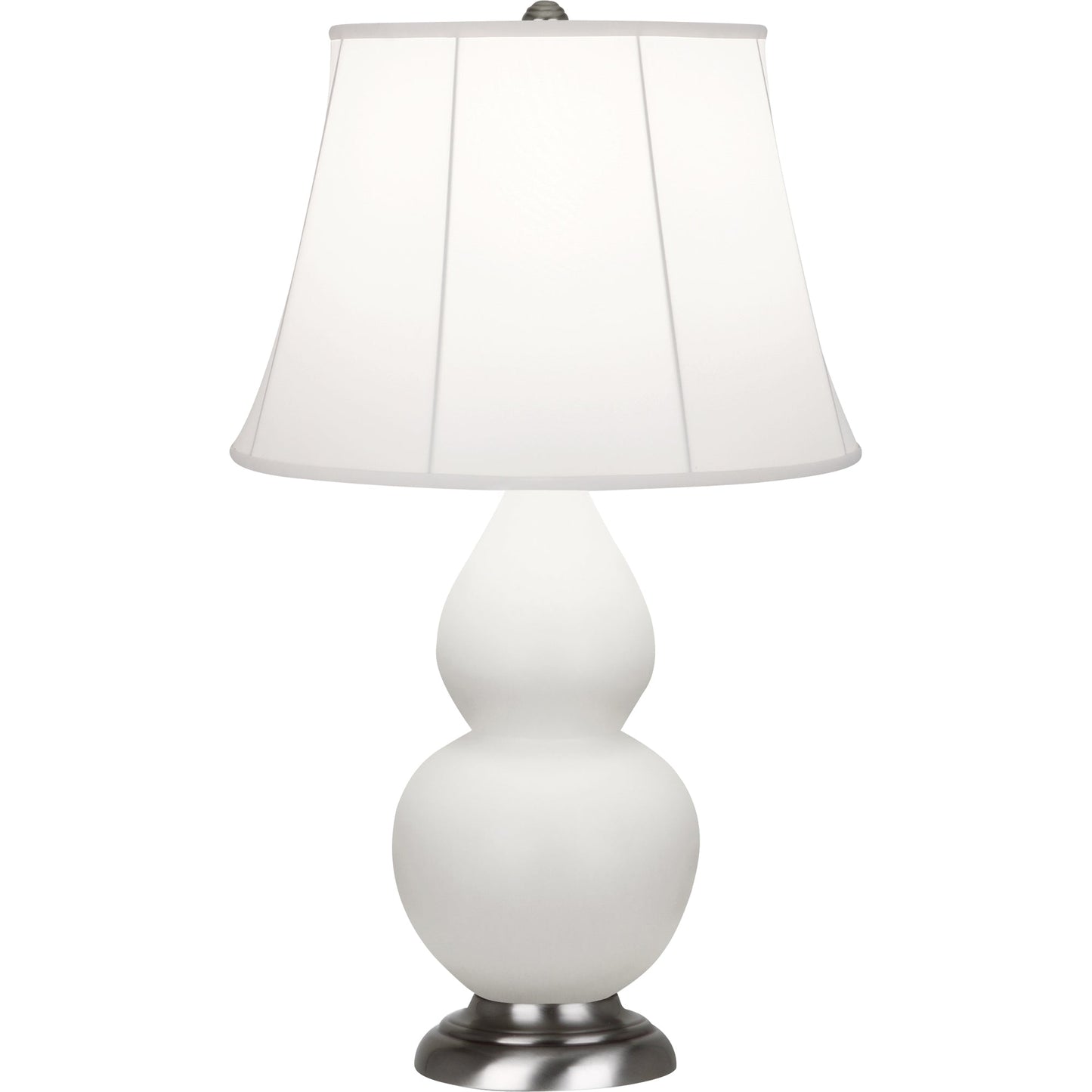 Robert Abbey  Matte Lily Small Double Gourd Accent Lamp in Matte Lily Glazed Ceramic with Antique Silver Finished Accents MLY12