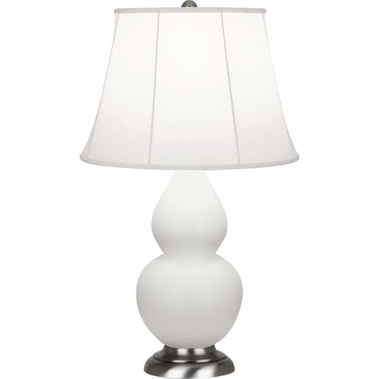 Robert Abbey  Matte Lily Small Double Gourd Accent Lamp in Matte Lily Glazed Ceramic with Antique Silver Finished Accents MLY12