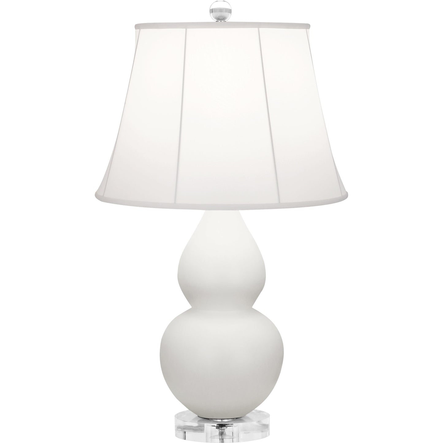 Robert Abbey  Matte Lily Small Double Gourd Accent Lamp in Matte Lily Glazed Ceramic with Lucite Base MLY13