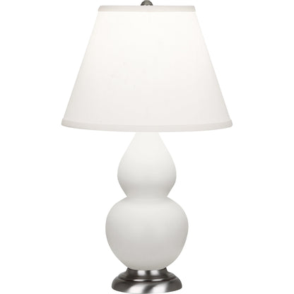 Robert Abbey  Matte Lily Small Double Gourd Accent Lamp in Matte Lily Glazed Ceramic with Antique Silver Finished Accents MLY52