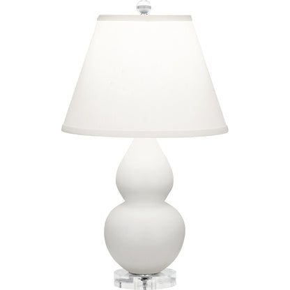 Robert Abbey  Matte Lily Small Double Gourd Accent Lamp in Matte Lily Glazed Ceramic with Lucite Base MLY53