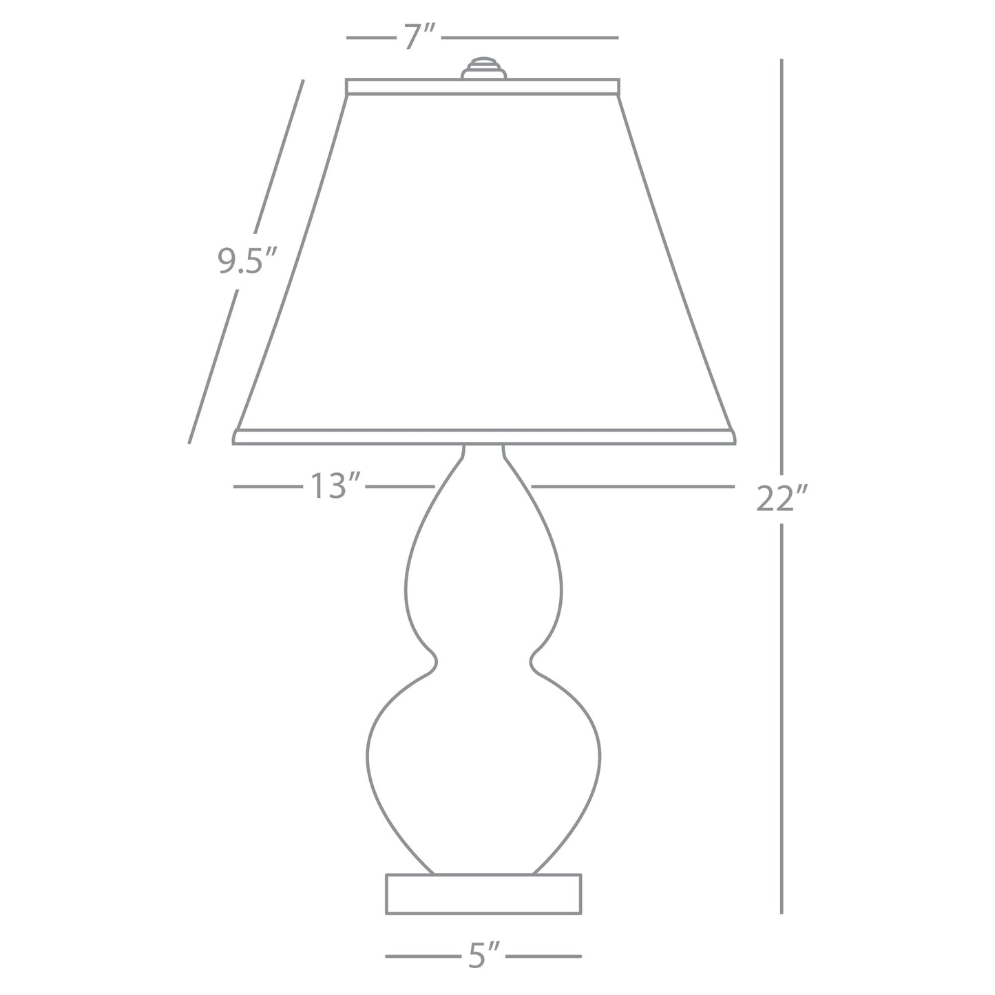 Robert Abbey  Matte Lily Small Double Gourd Accent Lamp in Matte Lily Glazed Ceramic with Lucite Base MLY53